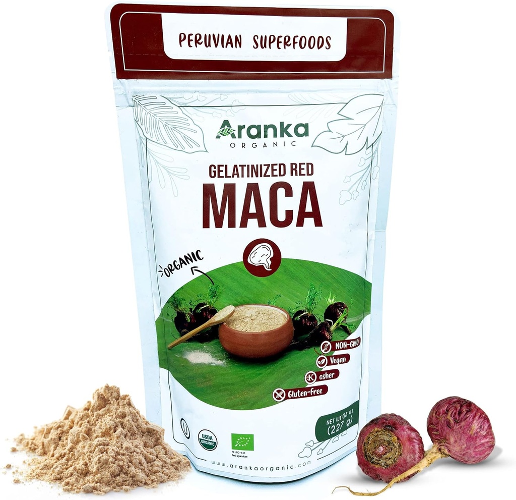 Gelatinized Maca Powder - 8oz Peruvian Maca Powder Organic - Red Maca Powder, Black Maca, Gul Maca Root - (Red Maca)