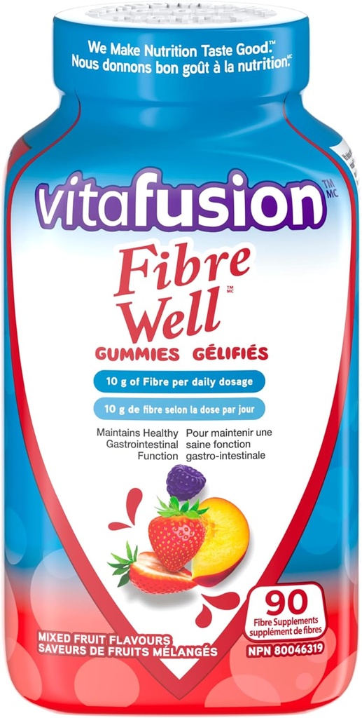 Viafusion Fibre Well Fibre Supplement Gummies, 90 Gummies