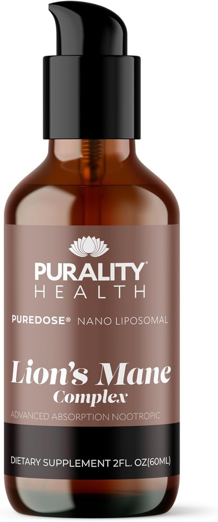 FORMÅL SUNDHED Lions Mane Complex, Nano Liposomal, Maksimal Absorption for hjerne sundhed, hukommelse, Focus & Nerve Support, med Reishi, Cordyceps, Maitake, 30 Day Supply