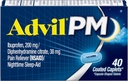 Advil PM Pain Reliever and Nighttime Sleep Aid, Pain Medicine with Ibuprofen for Pain Relief and Diphenhydramine Citrate for a Sleep Aid - 40 Coated Caplets