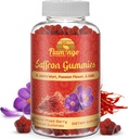 Saffron Extract Gummies- Sugar Free Saffron Supplement Forbedret med GABA, Saint John 's Wort, Passion Flower - Saffron Kosttilskud til børn, kvinder, mænd. Fokus og Mood Support. 60 Safran Gummies