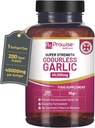 Premium Odourless Garlic Capsules | 45,000mg per softgel | 200 softgels (not Tablets) Super High Strength | Cold Pressed and Deodourised Premium Garlic Oil Extract from Allium Sativum