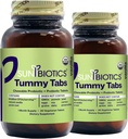 SUNBIOTIK Tummy Tabs - Chewable Probiotic og Prebiotic Tablets med 18 Millioner CFU 'er af 4 Probiotiske Strops til Good Gut Flora, immunsystem, & Balanced Microbiome - Vanilla, (Pack of 2)