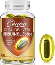 Ubiquinol CoQ10 600 MG Softgels with Omega-3 & Shilajit & PQQ, Advanced Dual-Delivery Coenzyme-Q10, Active CoQ10 Ubiquinol Supplement for Fertility, Antioxidant, Heart, Brain & Energy, 60 Servings