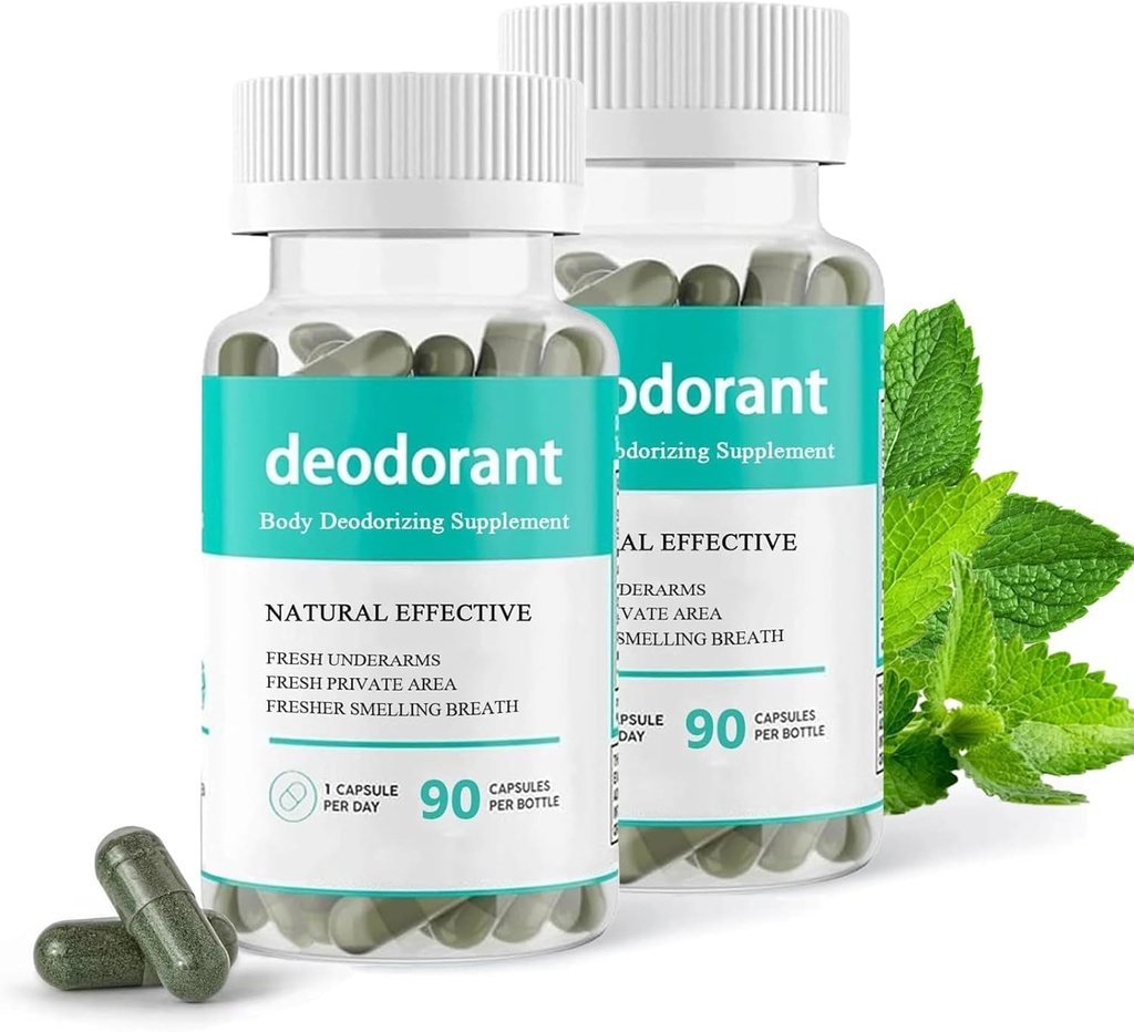 Legemsdeodorizing Supplement, Legemsdeodorant Supplement, Chlorophyll Deodorizing Kapsler, 90 Kapsler (2)