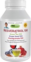 ANDREW LSSMAN Resveratrol- 100 med grøn te 100 Grape Seed 100 Pomegranate 100mg - 60 kapsler - Fire kraftfulde, beskyttende antioxidanter.