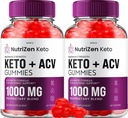 (2 Pack) Nutrizen Keto ACV Gummies - Advanced Formel Nutri Zen Keto Plus ACV Gummies Apple Cider Vinagar Keto Nutrizen ACV Gummies Kosttilskud Anmeldelser Mænd Kvinder (120 Gummies)