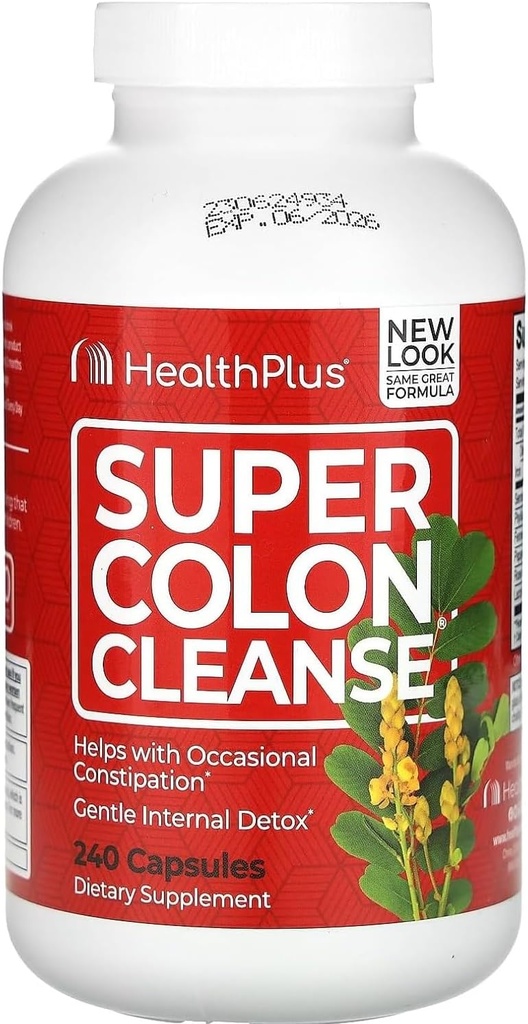 Health Plus Super Colon Cleanse: 10-Day Cleanse -Detox | 18 Cleanses, 720 Capsules, Package may vary
