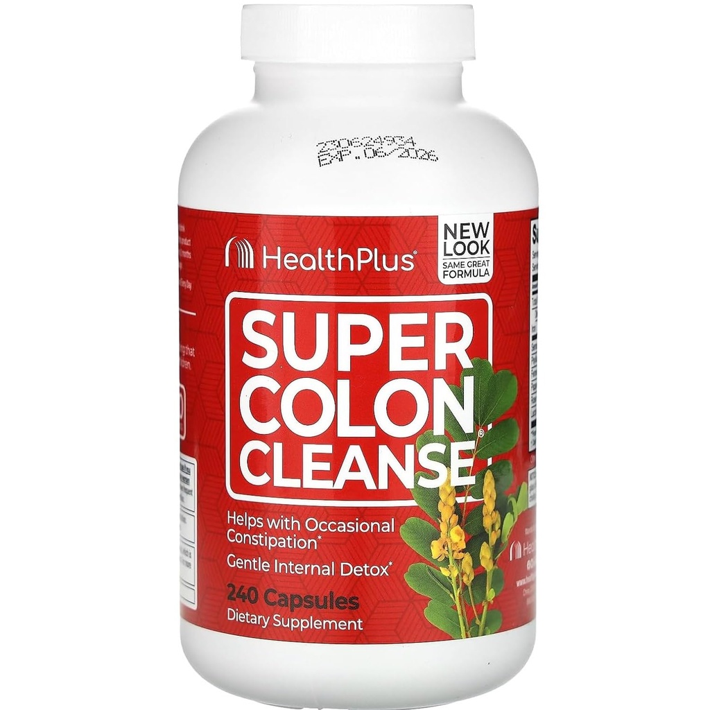 Sundhed Plus Super Colon Cleanse: 10- Day Cleanse -Detox124; 18 Cleanses, 720 Kapsler, Pakke kan variere