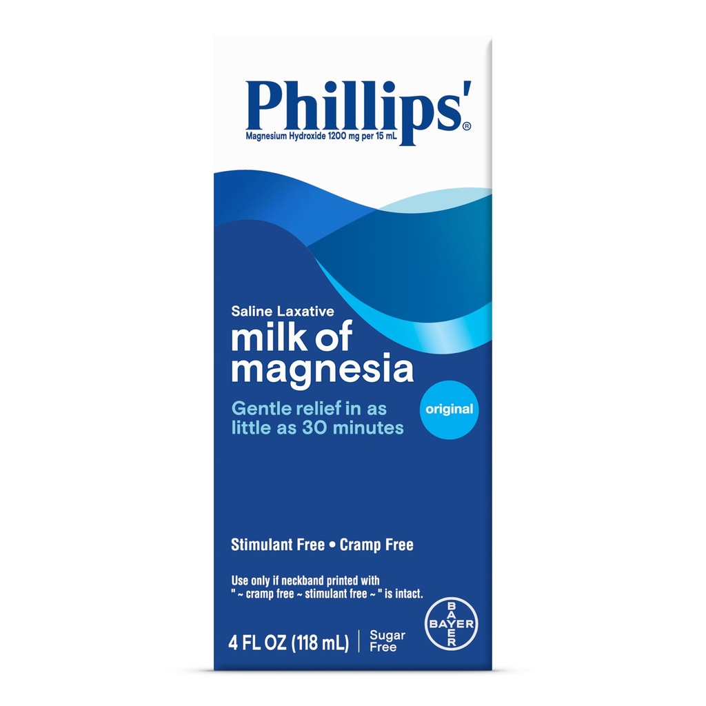 Phillips 'Mælk af Magnesia, Laxative, Original, 4 Ounce (Pakke af 6) - Packaging May Vary