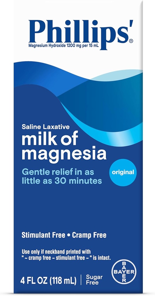 Phillips 'Mælk af Magnesia, Laxative, Original, 4 Ounce (Pakke af 6) - Packaging May Vary