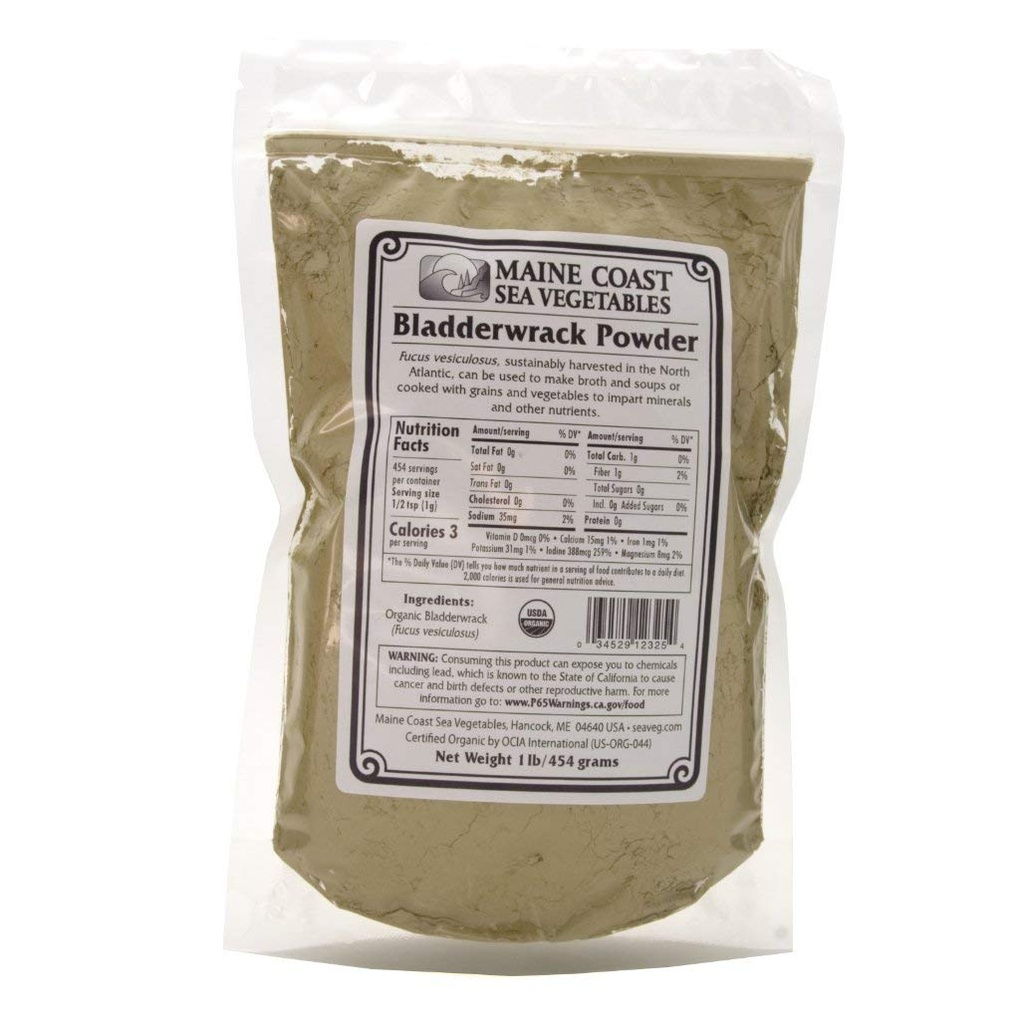 Bladderwrack Powder - Wild Atlantic - Økologisk Seaweed - Maine Coast Sea Vegetables - 1 Pund