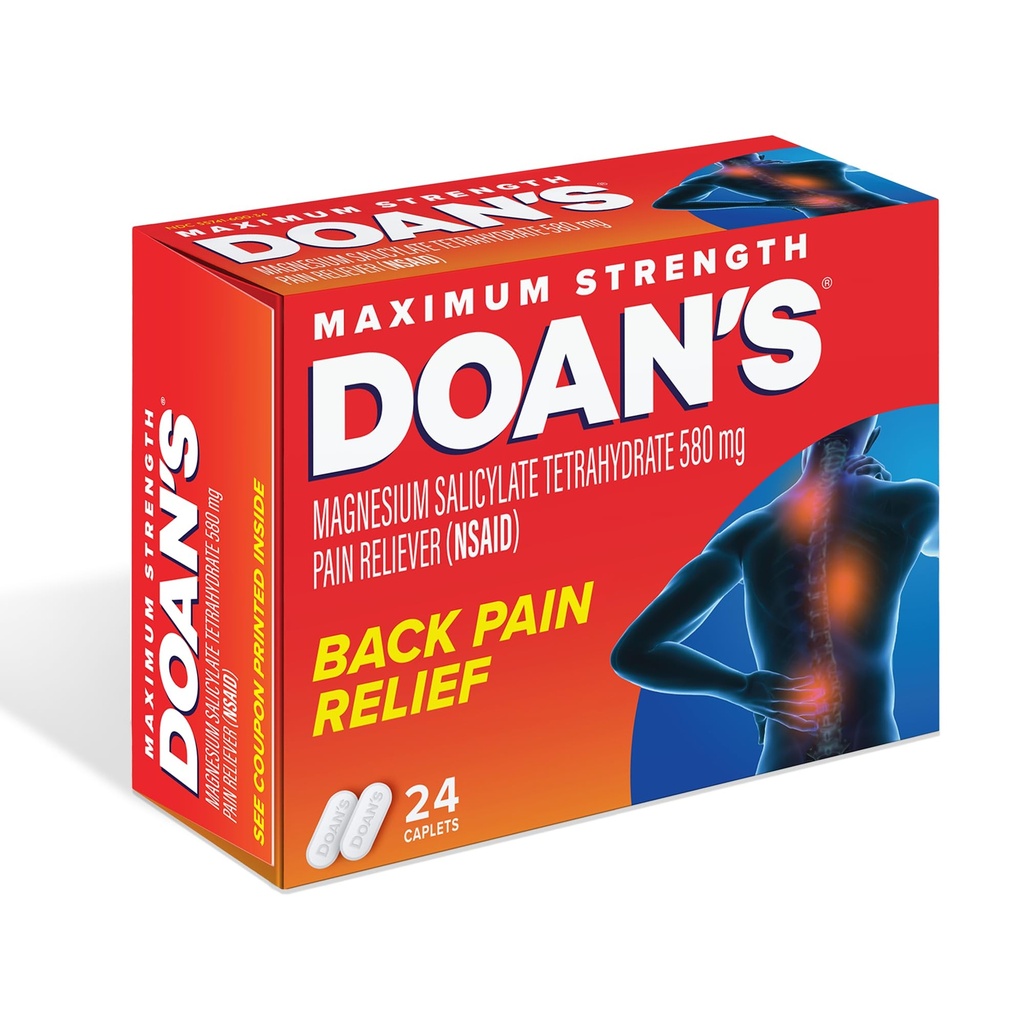 Doans Extra Strength Pain Reliever Caplets, 24 Greve