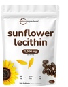 Micro Ingredients Sunflower Lecithin 1.600mg Per Serving, 300 Softgels ttesmå 124; bæredygtigt opvarmet kilde, Cold Pressed, Rich in Phosphatidyl Cholin