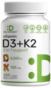 DEAL SUPPLEMENT D3 5000 IE + K2 MK7 Softgels, 250 Grev - 124; 2- in-1 - Complex - 124; Let at synke