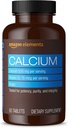 Elementer Calcium plus D-vitamin, Calcium 500mg med D2 600IE, Vegan, 65 tabletter (2 måneders forsyning) (Emballage kan variere), understøtter stærke knogler og immunforsvar
