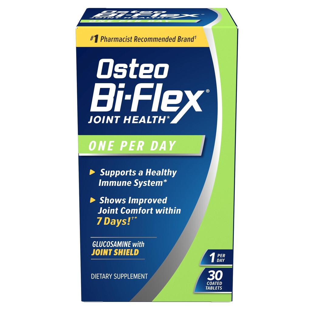 Osteo Bi- Flex En per dag, Glucosamin fælles sundhedstillæg med D-vitamin, 30 overtrukne tabletter