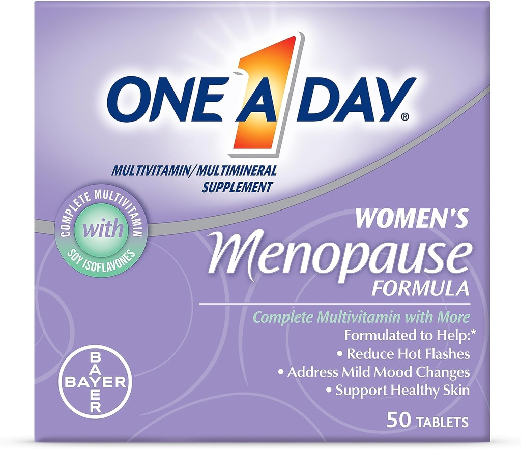 One A Day Women's Menopause Multivitamin with Vitamin A, Vitamin C, Vitamin D, Vitamin E and Zinc for Immune Health Support, Bone health, 50 Count