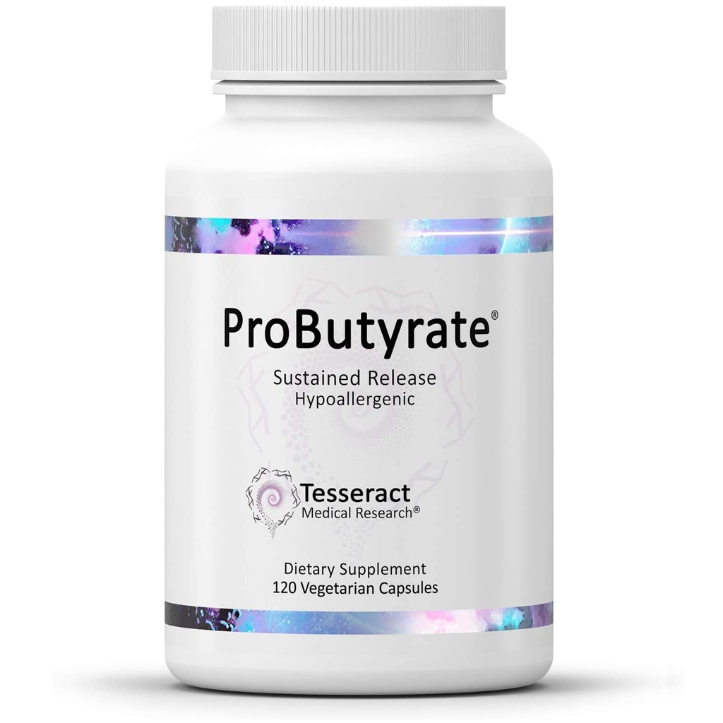 Tesseract Medical Research ProButyrate Gut Health Supplement, Butyric Acid Complex, Gastrointestinal Support, Hjælper med at genoprette balance for at stabilisere Gut Microbiome, 600mg, 120 kapsler