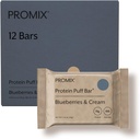 ProMix Nutrition Protein Puff Bars - Blåbær & fløde - Marshmallow Crispy Treat - Great Tasting & Sund On The Go Snack - High Protein & Low Calorie - Gratis fra Gluten, Soy, & Corn - 12 Barer