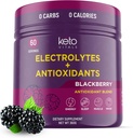 Keto Vitals Antioxidant Electrolytes Powder - Blend Keto Electrolytes with Kalium, Magnesium, Natrium, & Calcium - Ingen Sugar Electrolyte Drink Mix & Hydration Powder, 60 Servering, BlackBerry