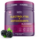 Keto Vitals Antioxidant Electrolytes Powder - Blend Keto Electrolytes with Kalium, Magnesium, Natrium, & Calcium - Ingen Sugar Electrolyte Drink Mix & Hydration Powder, 60 Servering, BlackBerry