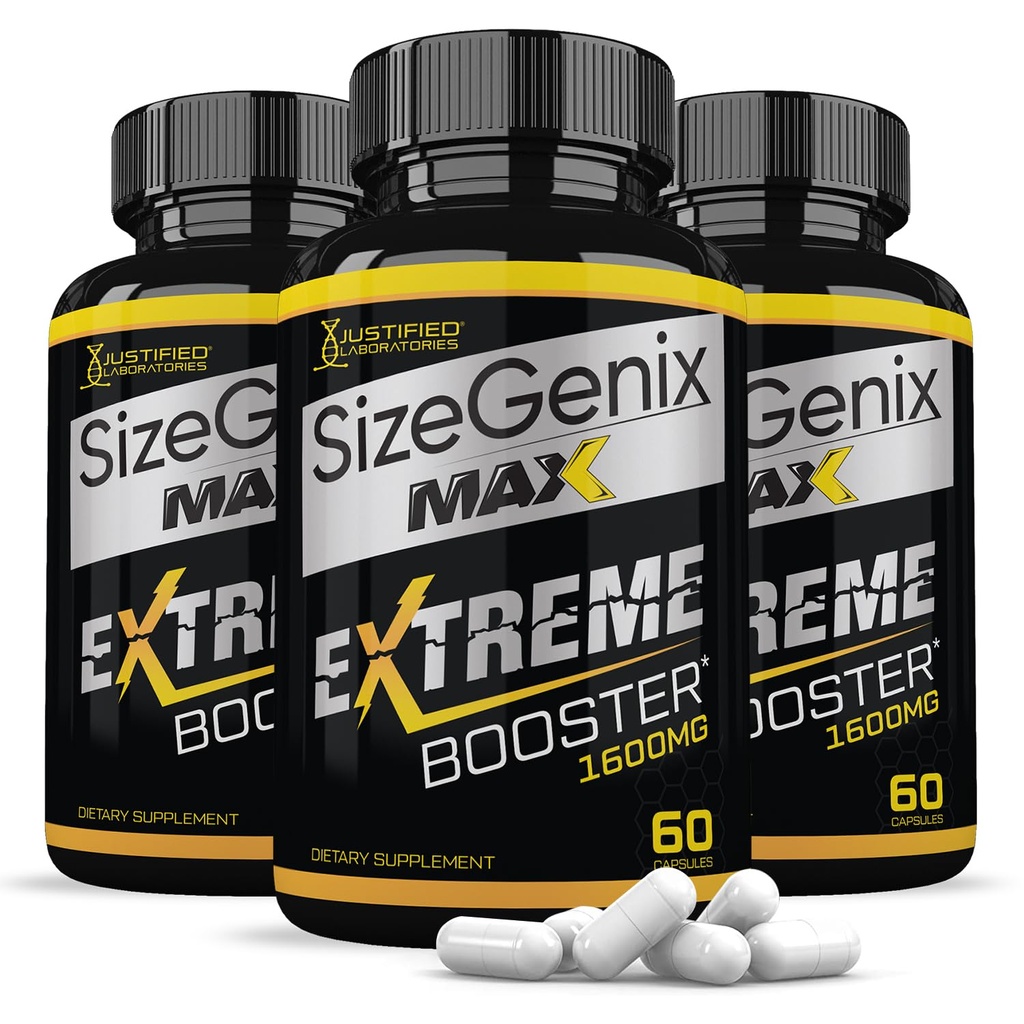 (3 Pack) Sizegenix Max 1600MG Avanceret mænds sundhed Formel 180 Kapsler
