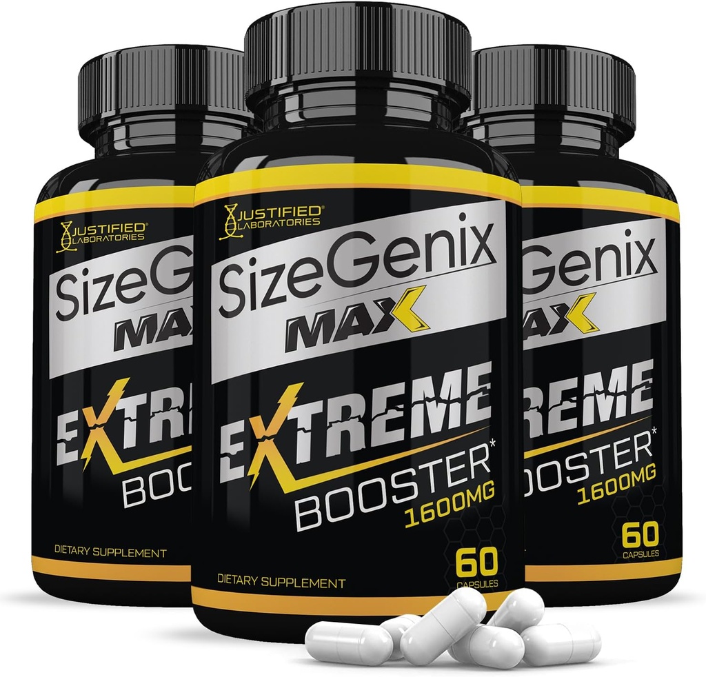 (3 Pack) Sizegenix Max 1600MG Avanceret mænds sundhed Formel 180 Kapsler