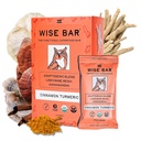 WISE BAR Adaptogen Mushroom Nutrition Bars med Reishi, Lions Mane & Ashwagandha, Organic Vegan & Gluten Free Snacks for Natural Focus, Energi & Immunity Support, kanel gurkemeje, 12 Greve