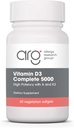 Allergy Research Group Vitamin D3 Complete 5000 IE - Vitamin D3 og K2 Supplement, Daily Balance, med vitamin A, DeltaGold Tocotrienols, High Potency, Veggie Softgels - 60 Greve