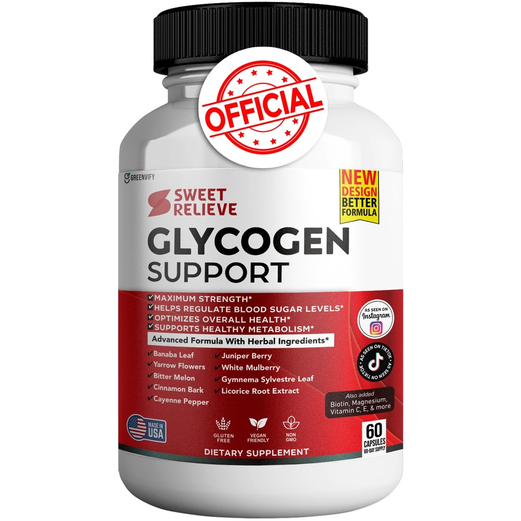 Sweet Relieve Glycogen Support Joints Blood Vessel Cleaner Supplement - Glycogen Support Kapsler Sweetrelief Formel Glyco Optimizer - 60 Kapsler