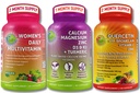 Plantbaseret immunforsvar, ben- og energistøttebunde - Quercetin med bromelain, C-vitamin og zink + calciummagnesium med D3, K2 & gurkemeje + kvinders multivitamin med jern & organiske superfødevarer