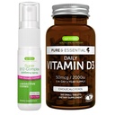 Daily Vitamin D3 + Super B12- Complex 5000mcg Vegetarisk Bundle, 365 2000iu Vitamin D3 tabletter + høj styrke B12 Cherry Flavor Sublingual Spray, af Igennus