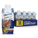 Glucerna Protein Smart Diabetes Care Shake, Chocolate, Diabetic Meal Erstatning to Support Blood Sugar Management, 30g Protein, 150 kalorier, Klar til at drikke, 11-fl- oz flaske, 12 Pack