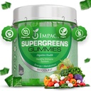 Supergreens Veggies Gummies - Vegetarisk Fiber Gummies for voksne & Børn - Daglige grønne superfødevarer med 35 + Væsentlige Vitamin & Support Immunitet & Gut Sundhed - 4g Fiber per To Gummy (60 Greve)
