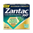 Zantac 360 Maksimal styrke, Cool Mint, 25 Greve, Heartburn Prevention & Relief, 20 mg tabletter