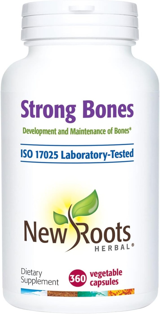Stærk bone supplement med Super Blend 22- Ingredienser: Glucosamin Sulfate, Calcium, Magnesium, Gurkemeje, Vitamin D3, B1, K2, B12, Zink (360 Veg Caps) NY ROOTS HERBAL