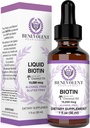 Benevolent Flydende Biotin 15000 mcg - Infunderes med kokosolie til 5X Absorption, Non- GMO & Vegan Friendly Biotin for hårvækst glødende hud og stærke negle