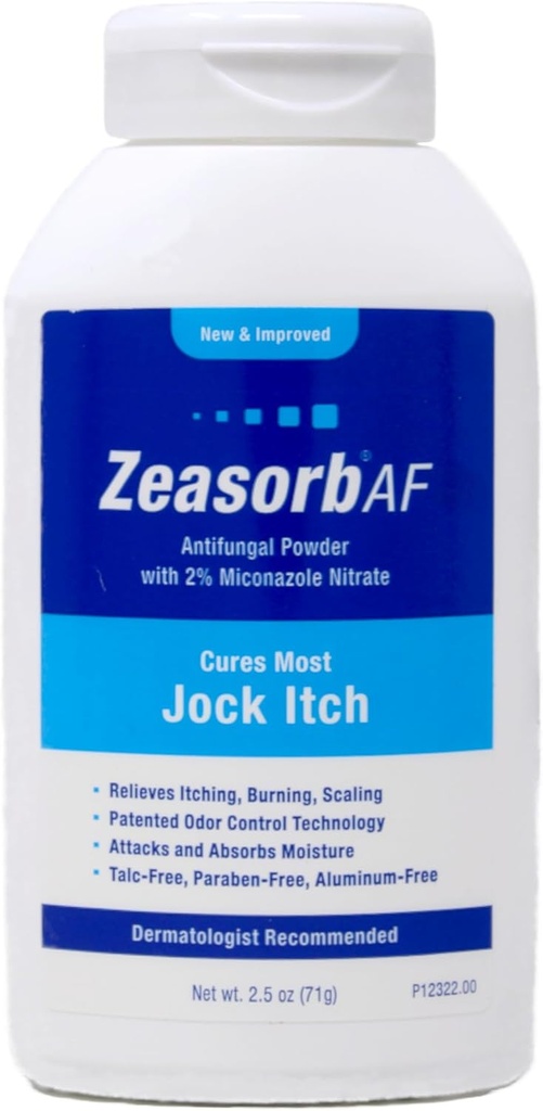 Zeasorb- AF Super Absorbent Antimykotisk Behandling Pulver til Jock Itch 2,5 oz (pakning med 11)