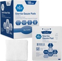 MED PRIDE Steril Gauze Dressing Pads, 12 Ply Højtbøjet bomuld, individuelt indpakket, Non Stick, Painless Removal (3x3 tommer (pakke med 100))