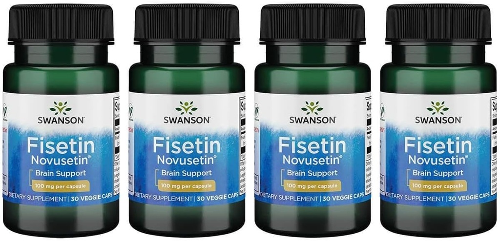 Swanson Fisetin Molekulært ligner Apigenin, Luteolin og Quercetin 100 Milligram 30 Veg kapsler (4 Pack)