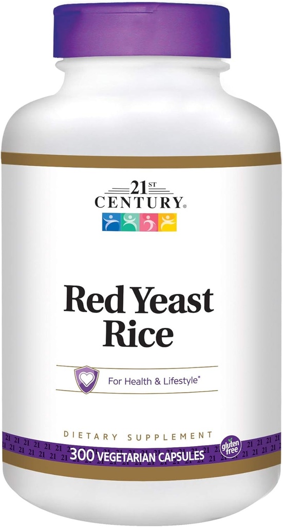 21. århundrede Red Yeast Rice Extract Veg Kapsler, 300 Greve