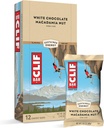 Clif Bars - Energy Bars - Hvid Chokolade Macadamia Nut Flavor - Lavet med Økologisk Havre - Plant baserede fødevarer - Vegetar - Kosher (2.4 Ounce Protein Bars, 12 Greve) Packaging May Vary