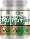 Moringa Oleifera Leaf og Seed Powder (80: 20) Ratio 300 piller (tabletter), 150 Servere, 1000 mg. Ikke belagt Malunggay Herbal supplement, ingen kemisk coating, Green Superfood. Pakning á 2.