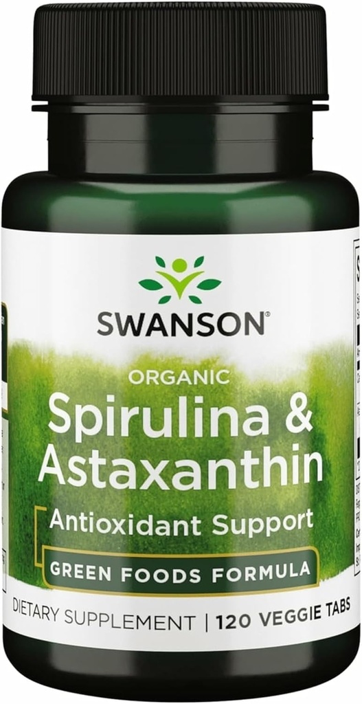 Swanson Organic Spirulina & Astaxanthin 120 Veg Tabs