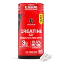 Six Star Creatinine Pills, X3 (60 kapsler) - Creatin for kvinder & mænd - Creatinine Capsules Support Muscle Strength - Pre & Post Workout Creatinine Supplement for Muscle Recovery & Building - 20 Serveringer