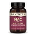 Dr. Mercola NAC med Milk Thistle - med antioxidanter - Understøtter normale afgiftningsprocesser - 500 mg N- Acetyl- Cystein per servering - Non-GMO, Gluten- Free & Soy Free - 60 kapsler (30 servere)