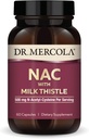 Dr. Mercola NAC med Milk Thistle - med antioxidanter - Understøtter normale afgiftningsprocesser - 500 mg N- Acetyl- Cystein per servering - Non-GMO, Gluten- Free & Soy Free - 60 kapsler (30 servere)