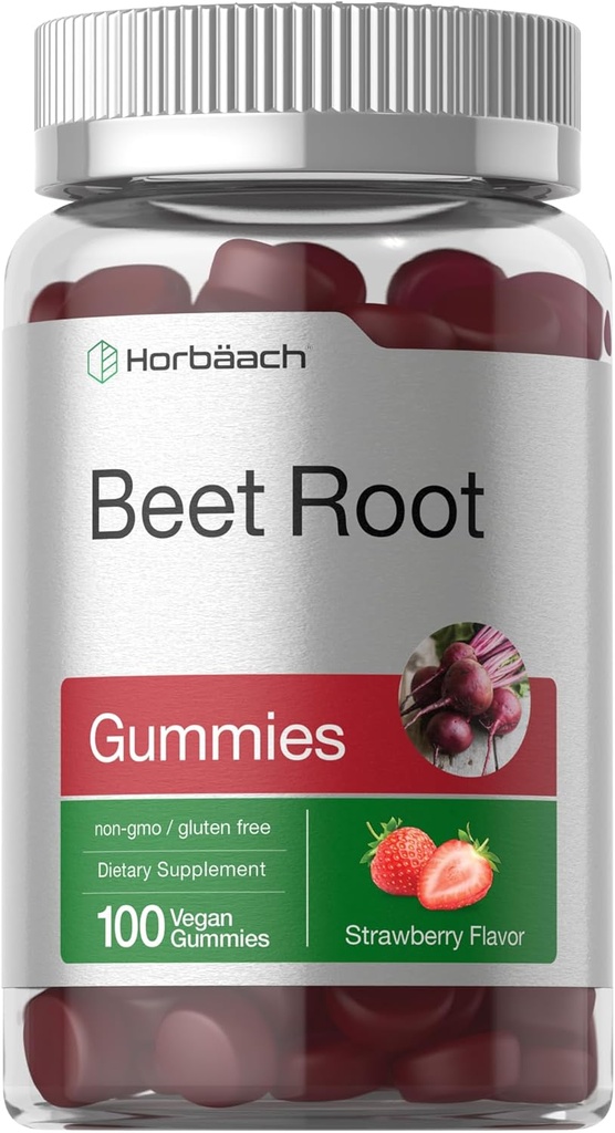 Horbäach Beet Root Gummies against 124; 6000mg against 124; 100 Greve 6.1.124; Vegan, Non- GMO, og Gluten Free Formel 124; Strawberry Flavor