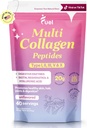 Fuel Multi Collagen Peptider Powder - 20g Hydrolyzed Collagen I, II, III, V & X for hår, hud, negle & fælles støtte - bedre absorption - Keto & Gluten Free, Unflavored 9.31oz